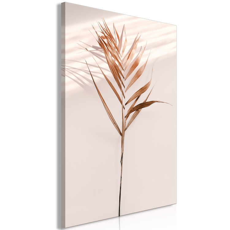 Canvas Exotic Shade (1-part) vertical - palm leaves in sepia motif 129499 additionalImage 2