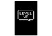 Canvas Art Print Level Up (1-piece) Vertical - black and white English inscriptions 130499