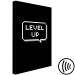 Canvas Art Print Level Up (1-piece) Vertical - black and white English inscriptions 130499 additionalThumb 6