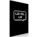 Canvas Art Print Level Up (1-piece) Vertical - black and white English inscriptions 130499 additionalThumb 2