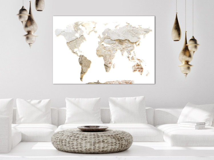 Canvas Raw World (1-piece) Vertical - world map in wall texture 131699 additionalImage 3