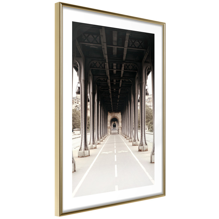 Wall Poster Pont de Bir-Hakeim - bike path with column architecture in sepia 132299 additionalImage 9