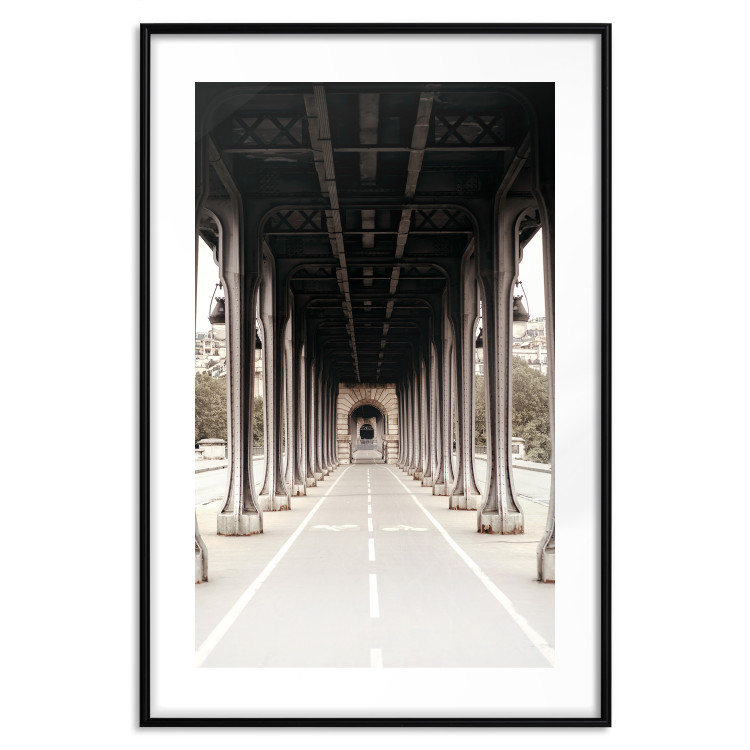 Wall Poster Pont de Bir-Hakeim - bike path with column architecture in sepia 132299 additionalImage 15