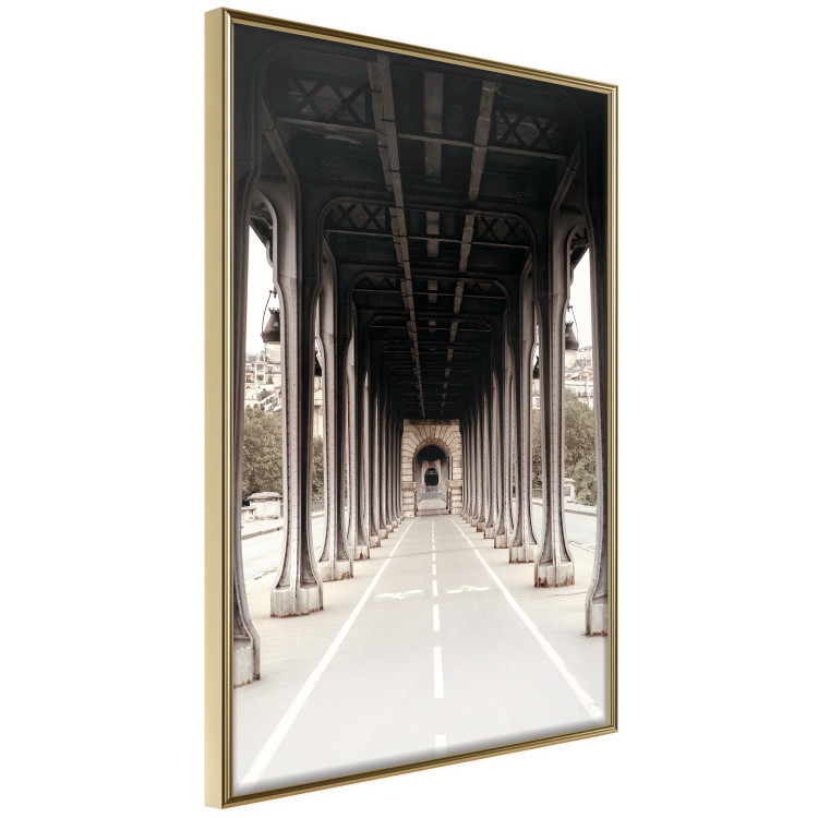 Wall Poster Pont de Bir-Hakeim - bike path with column architecture in sepia 132299 additionalImage 14