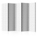 Room Divider Screen Cubes - Texture II (5-piece) - black and white geometric pattern 132699