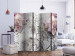 Folding Screen Rosy Orchids II (5-piece) - collage in pink flowers on concrete 132799 additionalThumb 2
