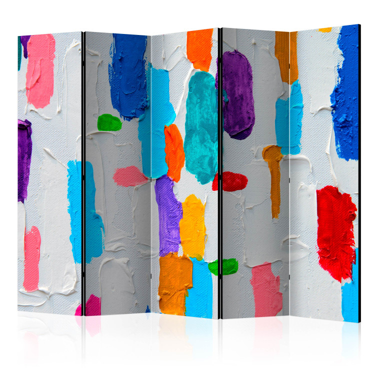 Room Separator Color Matching II (5-piece) - colorful composition in paint splatters 132899