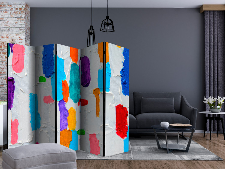 Room Separator Color Matching II (5-piece) - colorful composition in paint splatters 132899 additionalImage 4