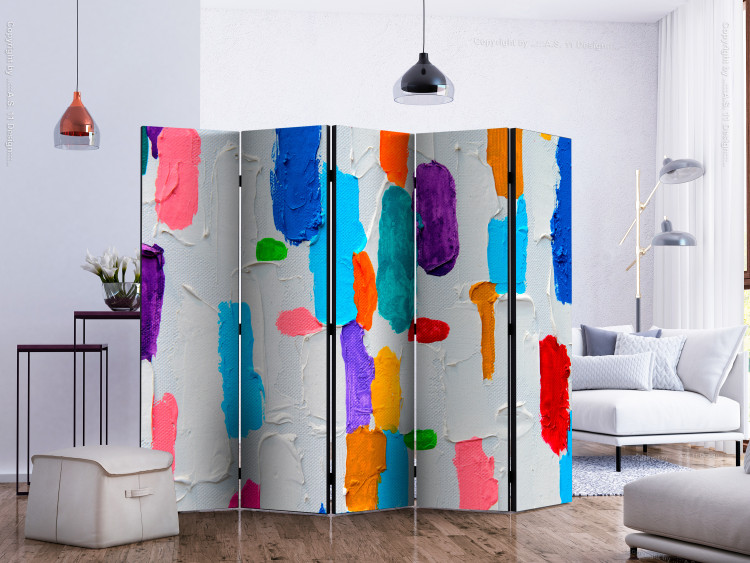 Room Separator Color Matching II (5-piece) - colorful composition in paint splatters 132899 additionalImage 2