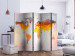 Room Divider Rusted II (5-piece) - geometric colorful world map 133299 additionalThumb 2