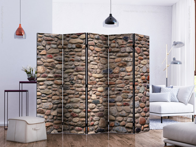 Room Separator Stone Varieties II - texture of colorful stones with gray background 133599 additionalImage 2