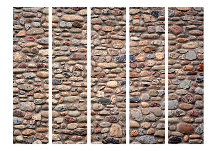 Room Separator Stone Varieties II - texture of colorful stones with gray background 133599 additionalImage 3