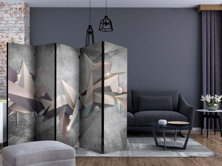 Room Divider Screen Geometric Constellation II - abstract figures on a concrete background 133699 additionalImage 4