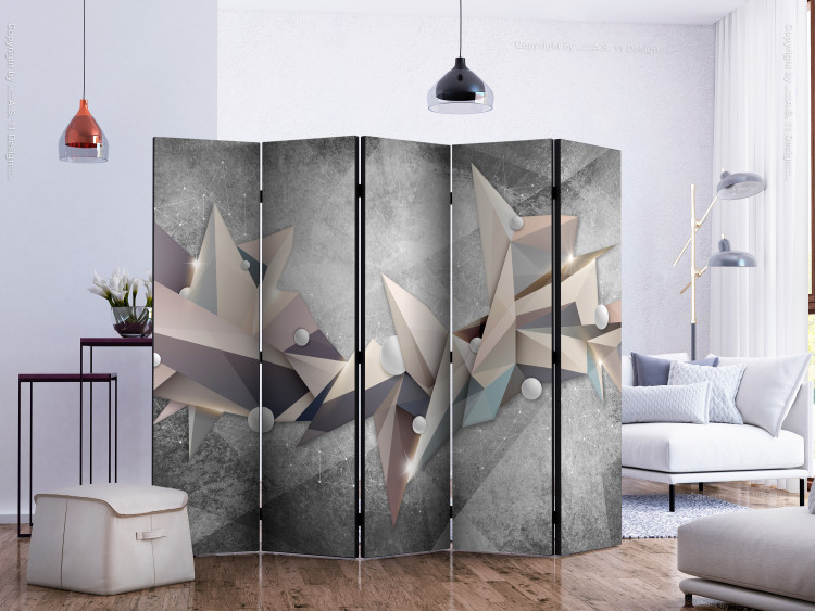 Room Divider Screen Geometric Constellation II - abstract figures on a concrete background 133699 additionalImage 2