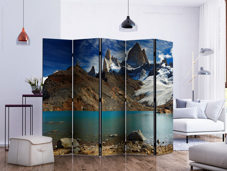 Room Separator Mount Fitz Roy, Patagonia, Argentina II - landscape of lake and mountains 133999 additionalImage 2