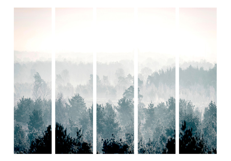 Room Separator Winter Forest II - misty forest landscape against a bright sky 134099 additionalImage 3