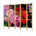 Room Divider June Evening II (5-piece) - colorful flowers on a black background 134299 additionalThumb 5