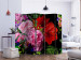Room Divider June Evening II (5-piece) - colorful flowers on a black background 134299 additionalThumb 2