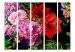 Room Divider June Evening II (5-piece) - colorful flowers on a black background 134299 additionalThumb 3