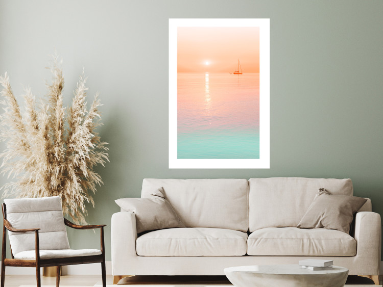 Wall Poster Summer Cruise - pastel seascape against a sunset backdrop 134999 additionalImage 3