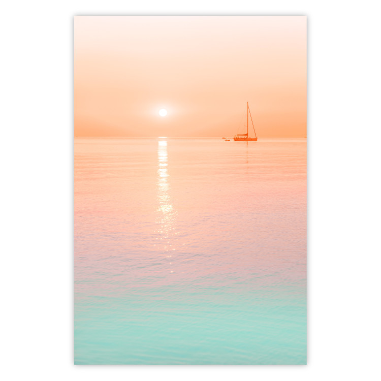 Wall Poster Summer Cruise - pastel seascape against a sunset backdrop 134999