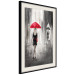 Wall Poster Rainy Encounter - black and white romantic landscape of a couple in the rain 135099 additionalThumb 2