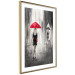 Wall Poster Rainy Encounter - black and white romantic landscape of a couple in the rain 135099 additionalThumb 9