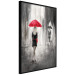 Wall Poster Rainy Encounter - black and white romantic landscape of a couple in the rain 135099 additionalThumb 13