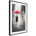 Wall Poster Rainy Encounter - black and white romantic landscape of a couple in the rain 135099 additionalThumb 8
