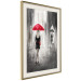 Wall Poster Rainy Encounter - black and white romantic landscape of a couple in the rain 135099 additionalThumb 3