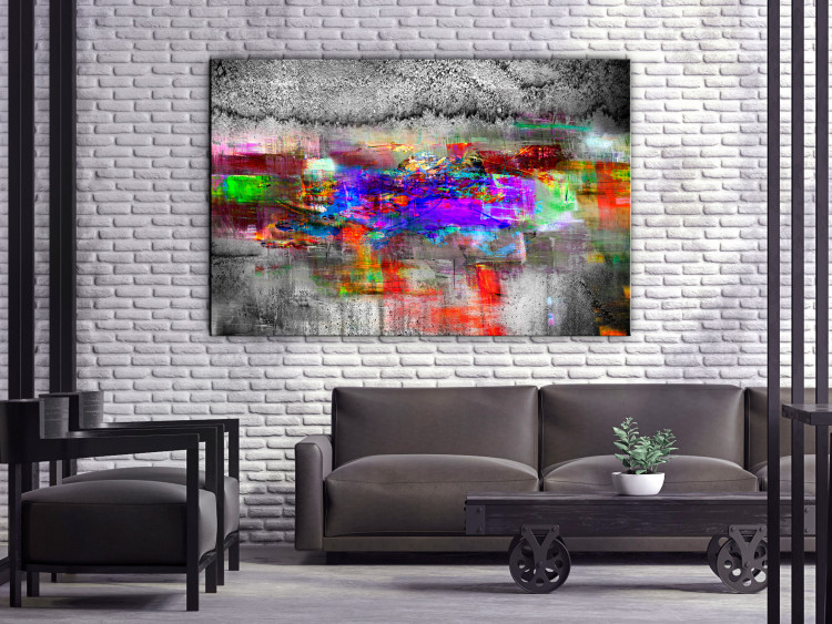 Canvas Art Print Colorful Elevation (1-piece) Wide - modern abstraction 142799 additionalImage 3