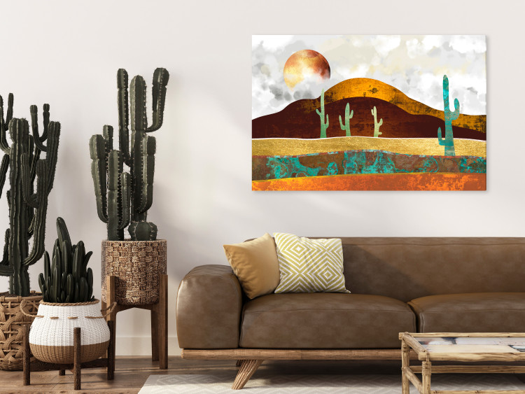 Canvas Cactus Landscape (1-piece) Wide - desert landscape in sunlight 142999 additionalImage 3