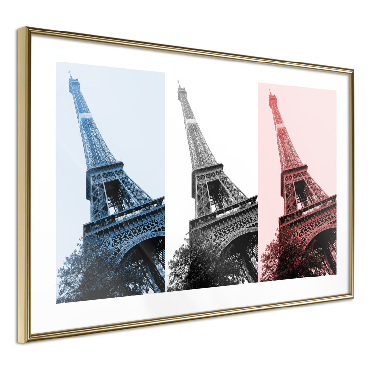 Poster Paris Collage - Three Photos of the Eiffel Tower in the National Colors of France 144799 additionalImage 9