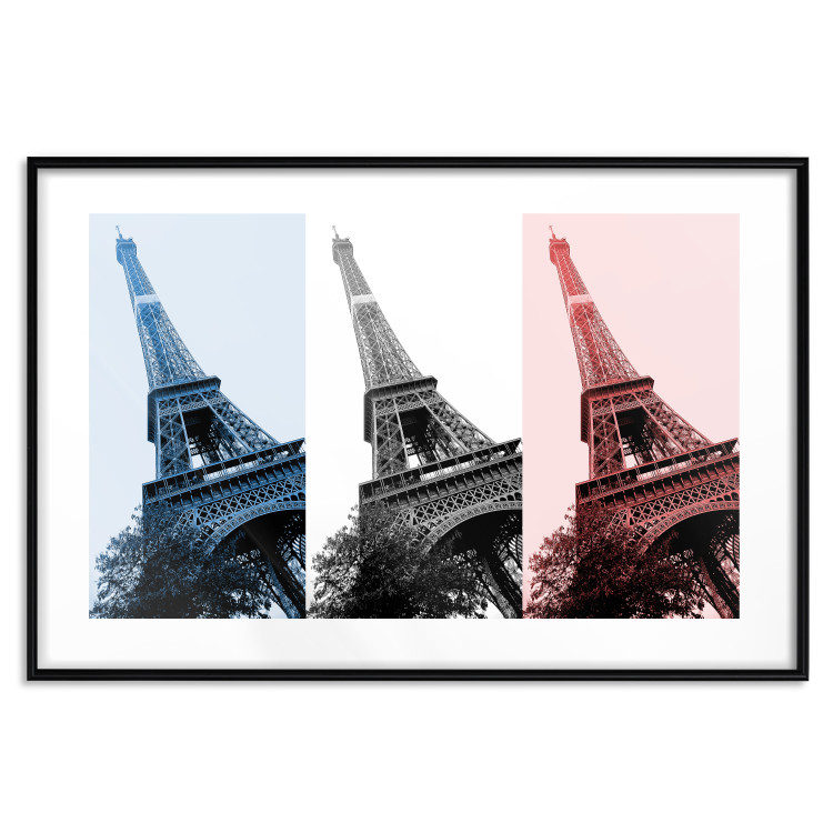 Poster Paris Collage - Three Photos of the Eiffel Tower in the National Colors of France 144799 additionalImage 24