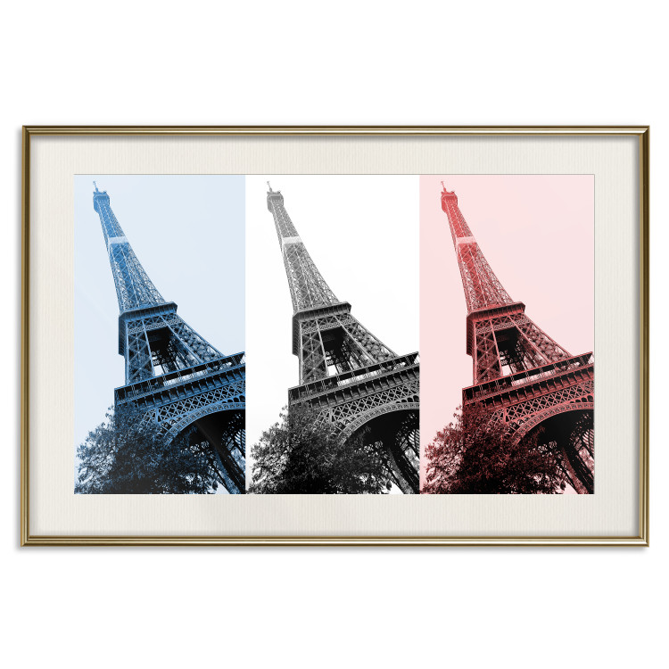 Poster Paris Collage - Three Photos of the Eiffel Tower in the National Colors of France 144799 additionalImage 27