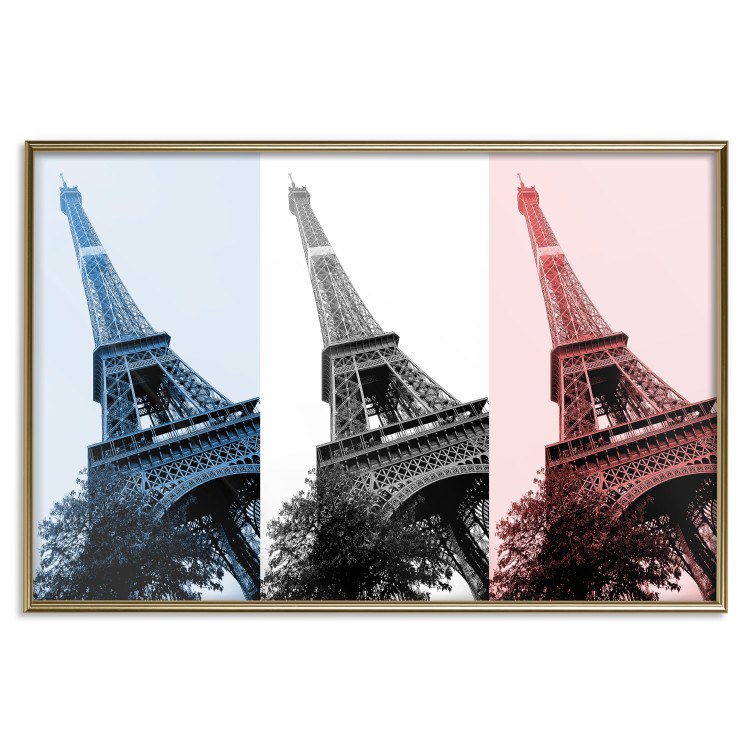 Poster Paris Collage - Three Photos of the Eiffel Tower in the National Colors of France 144799 additionalImage 22