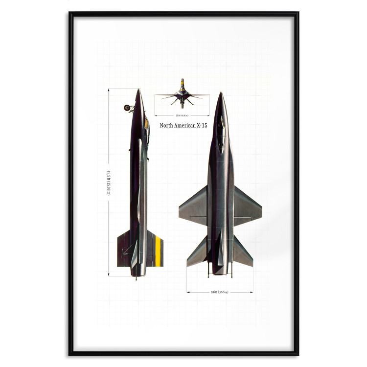 Wall Poster North American X-15 - Rocket Plane in Projection with Dimensions 146299 additionalImage 20