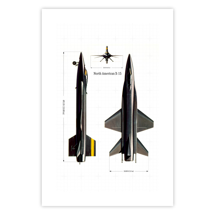 Wall Poster North American X-15 - Rocket Plane in Projection with Dimensions 146299 additionalImage 17