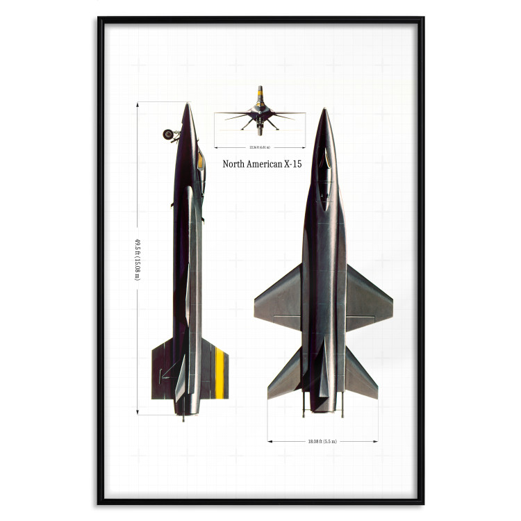 Wall Poster North American X-15 - Rocket Plane in Projection with Dimensions 146299 additionalImage 16