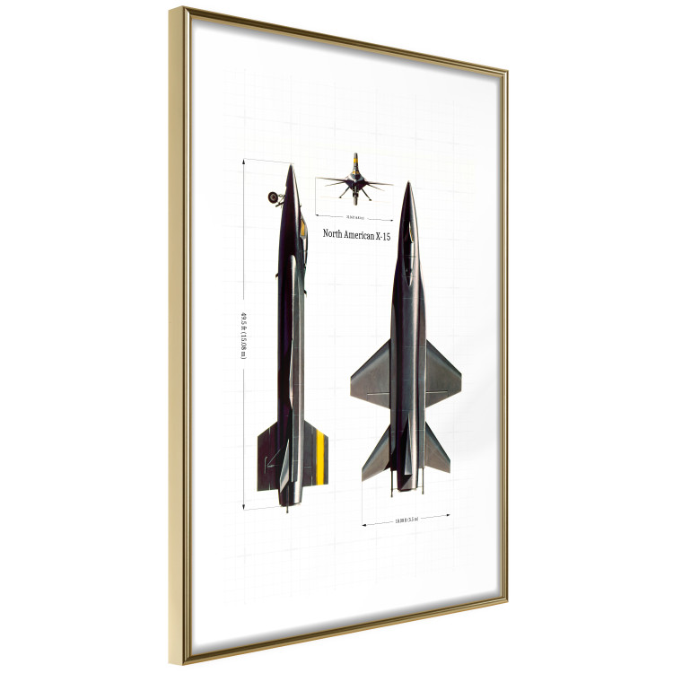 Wall Poster North American X-15 - Rocket Plane in Projection with Dimensions 146299 additionalImage 8