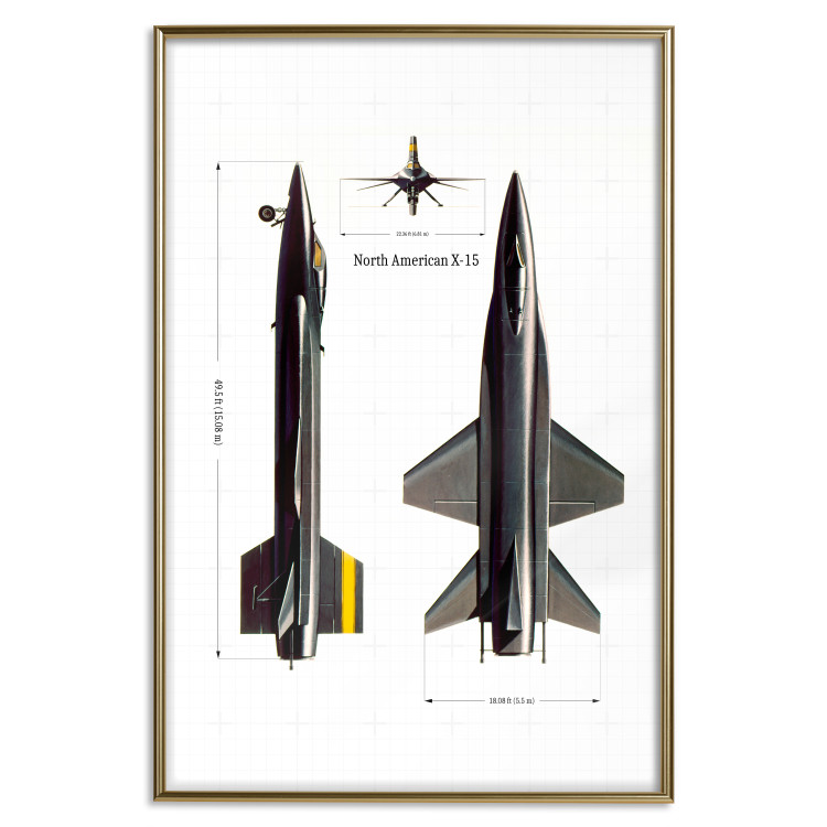 Wall Poster North American X-15 - Rocket Plane in Projection with Dimensions 146299 additionalImage 18