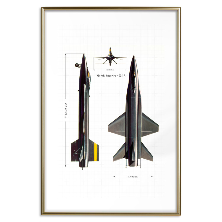 Wall Poster North American X-15 - Rocket Plane in Projection with Dimensions 146299 additionalImage 19