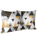 Decorative Microfiber Pillow Elegenat geometry - a minimalist design with imitation marble and gold cushions 146799 additionalThumb 3