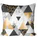 Decorative Microfiber Pillow Elegenat geometry - a minimalist design with imitation marble and gold cushions 146799
