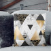 Decorative Microfiber Pillow Elegenat geometry - a minimalist design with imitation marble and gold cushions 146799 additionalThumb 7