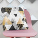 Decorative Microfiber Pillow Elegenat geometry - a minimalist design with imitation marble and gold cushions 146799 additionalThumb 2