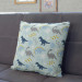 Decorative Microfiber Pillow In the land of dinosaurs - composition with animals, tracks and leaves cushions 146999 additionalThumb 3