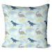 Decorative Microfiber Pillow In the land of dinosaurs - composition with animals, tracks and leaves cushions 146999