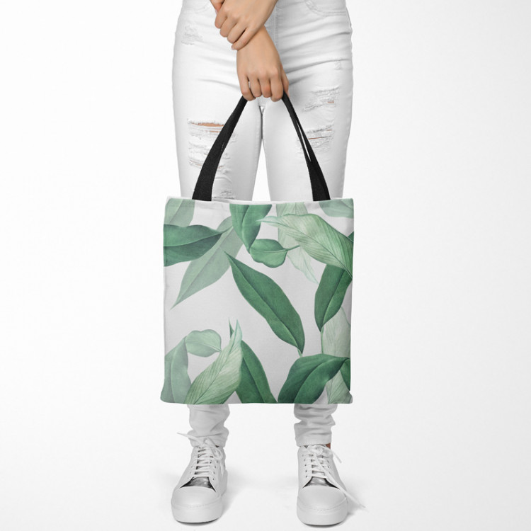 Shopping Bag Lightness of leaves - a subtle plant composition on a white background 147499 additionalImage 2