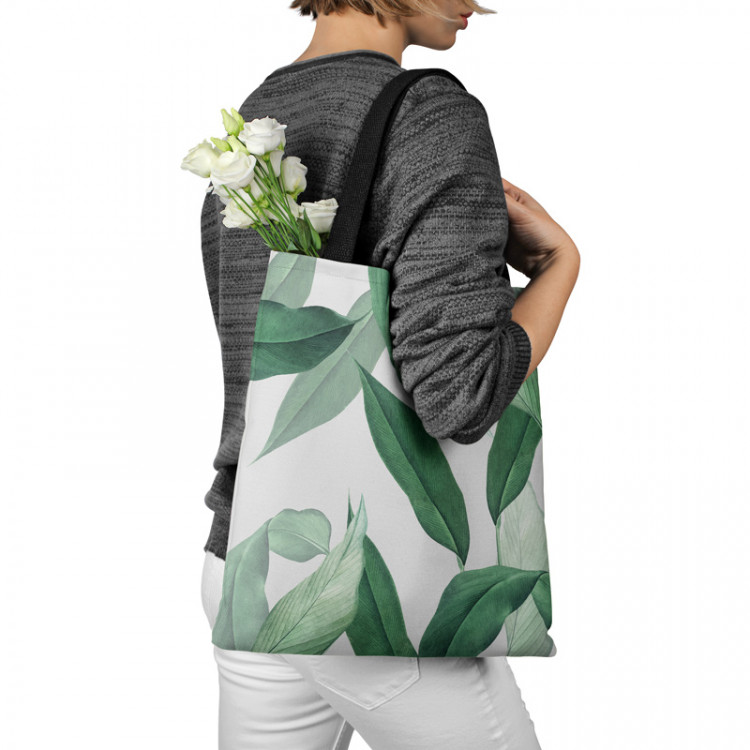 Shopping Bag Lightness of leaves - a subtle plant composition on a white background 147499 additionalImage 3